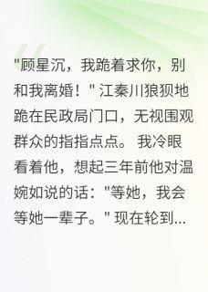 《江秦川星沉霍煜城》离婚当天，前夫跪在民政局门口完结版免费试读